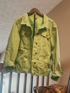 Woman Within Mint Green Jean Jacket